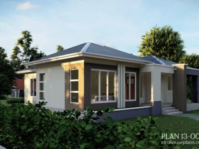 Simple 3 Bedrooms House Plan: front