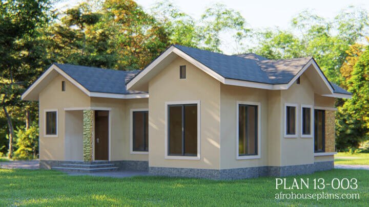 2 Bedrooms House Plan 13003