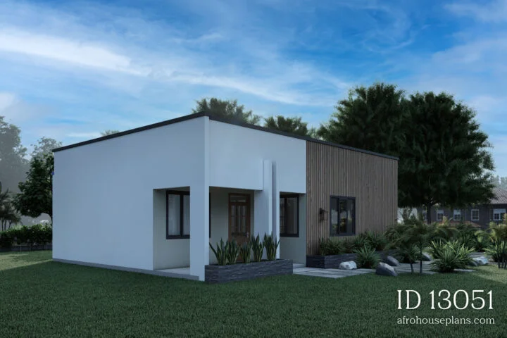 Contemporary 2 Bedroom House Plan - Front View