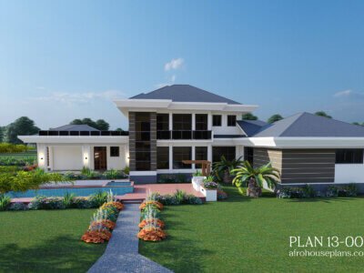 5 Bedrooms Mansion House Plan