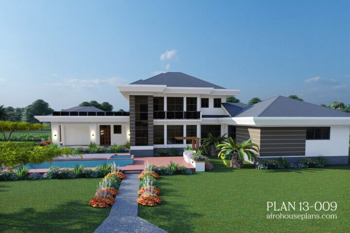 5 Bedrooms Mansion House Plan