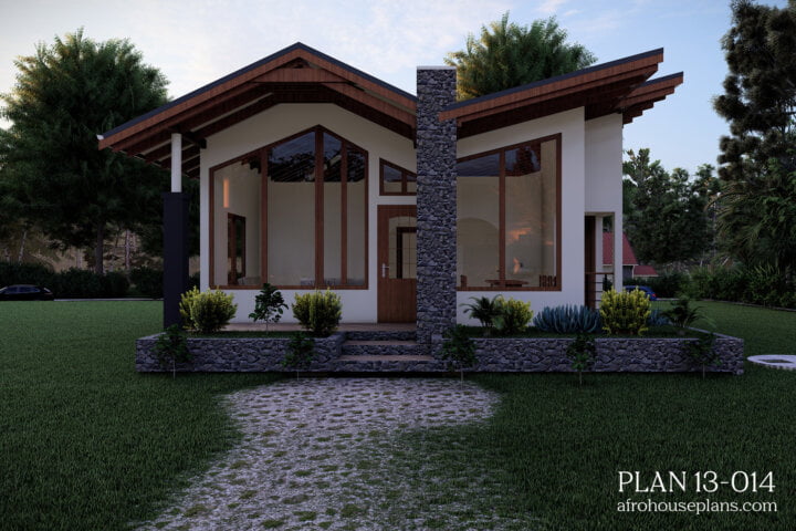 Small 2 Bedrooms House Plan 13-014 | AfroHousePlans.com