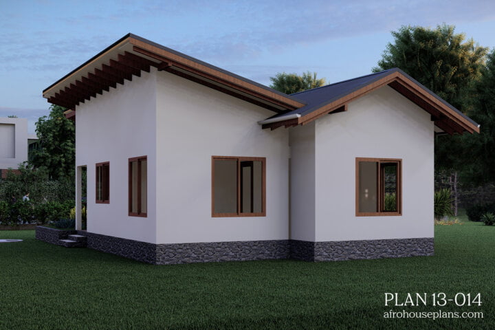 Small 2 Bedrooms House Plan 13-014 | AfroHousePlans.com