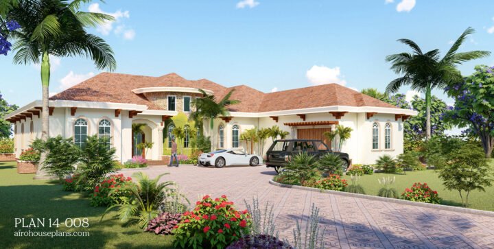 4 Bedroom 4 Bath Mediterranean Style Plan