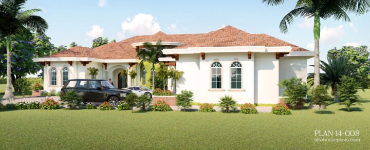 4 Bedroom 4 Bath Mediterranean Style Plan