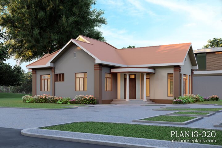 4 bedrooms single story house plan