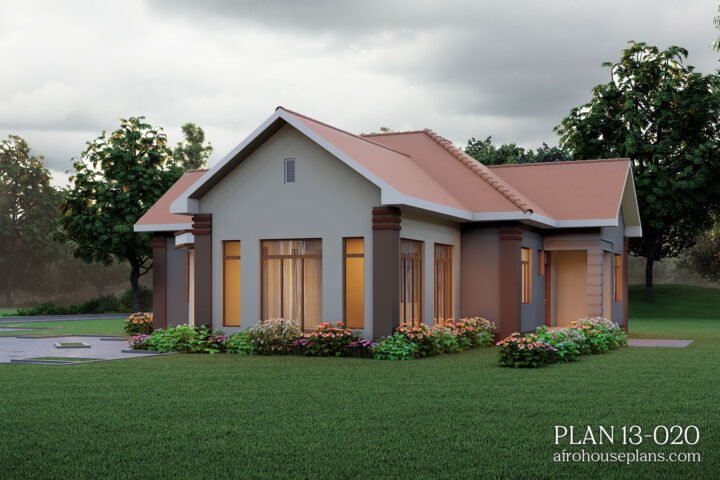 4 bedrooms single story house plan