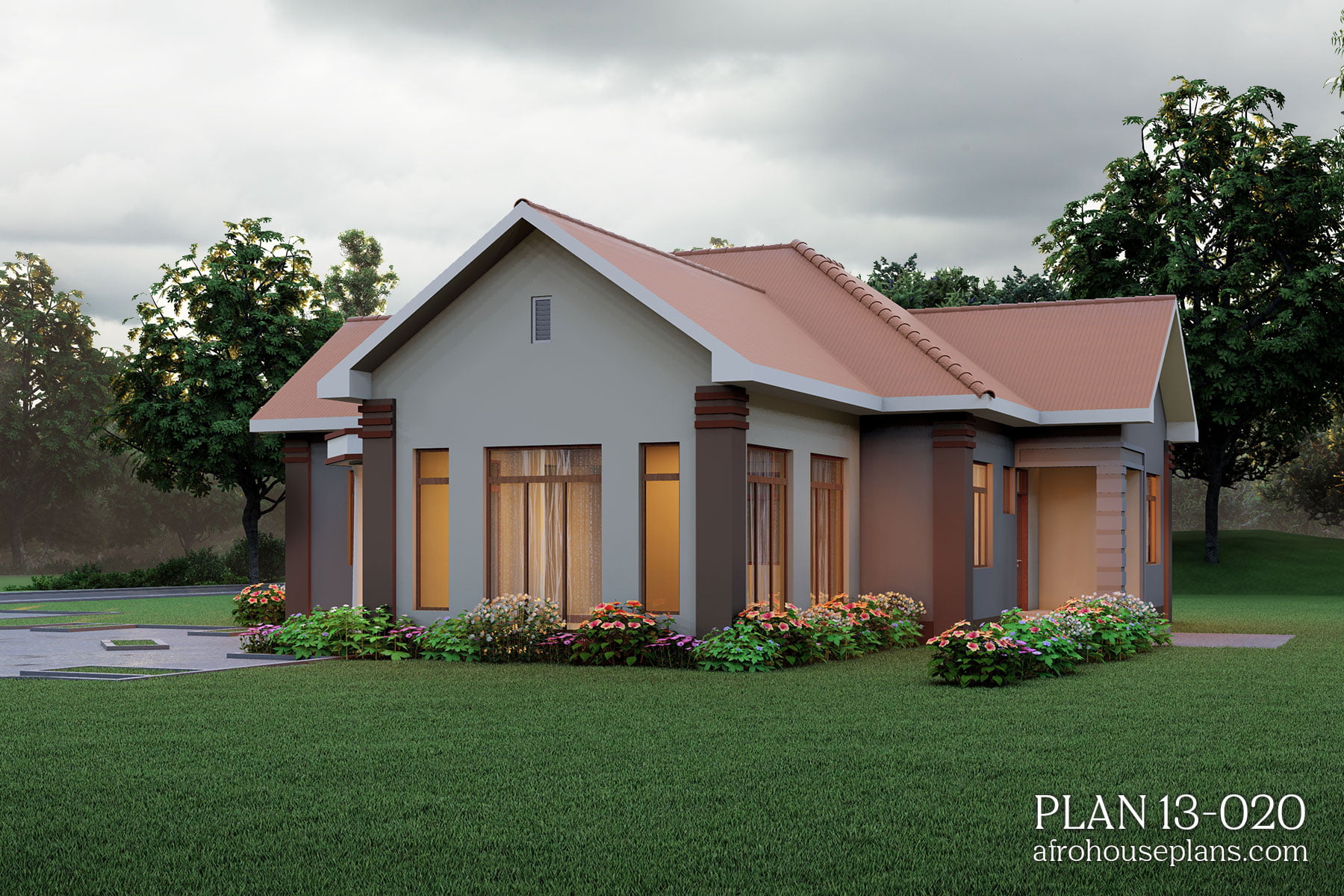 4 Bedrooms Single Story House Plan