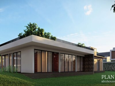 Modern Flat Roof House Plan 13021