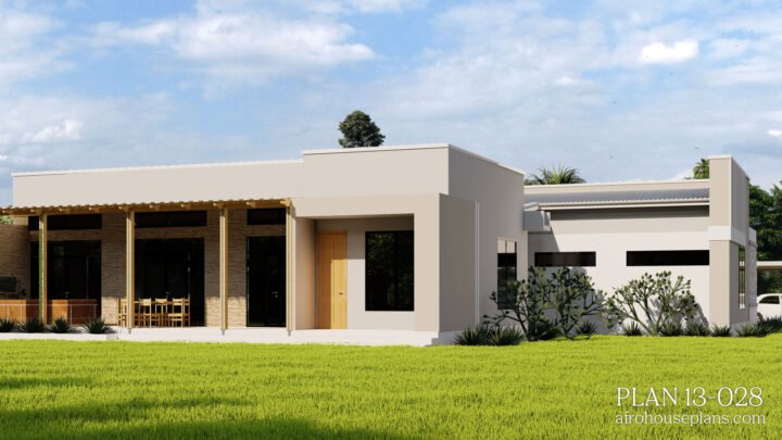 Split 4 Bedrooms House Design