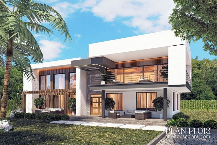 Modern 4 bedroom House Plan 14013 - Image 2