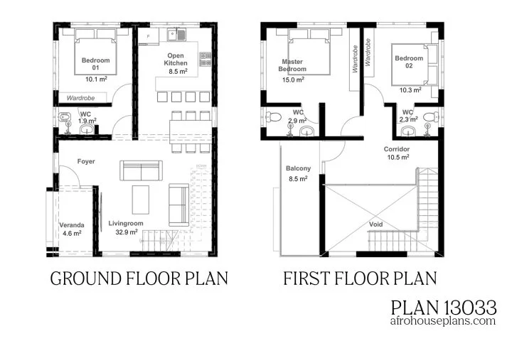 Free House Plan PDF & DWG 13033 | AfroHousePlans.com