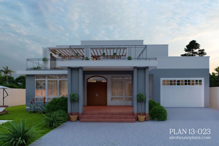 Two Stories 4 Bedroom House Plan