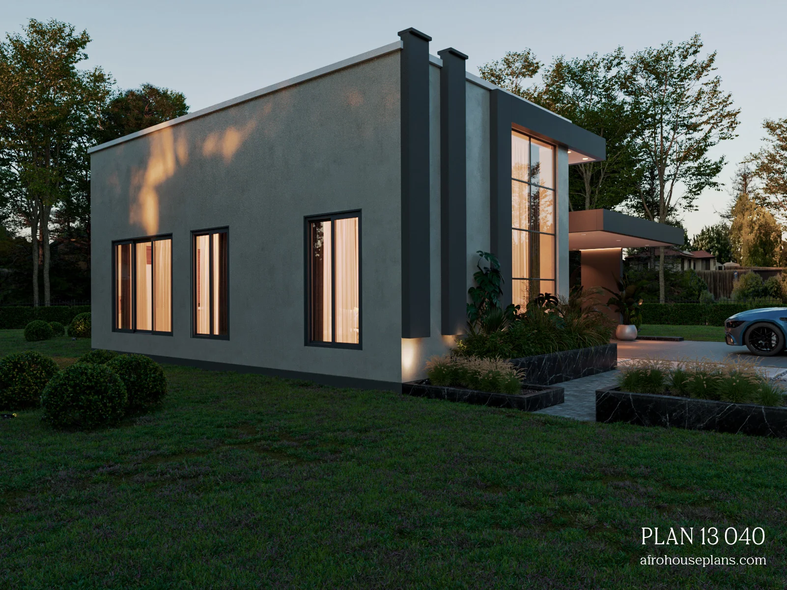 Modern mall House Design: Rear View