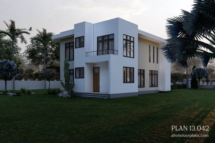 Two Storey 3 Bedroom Modern House Design: back view
