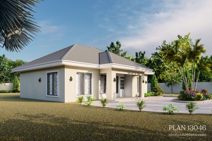 simple 3 bedroom house plans: wide view