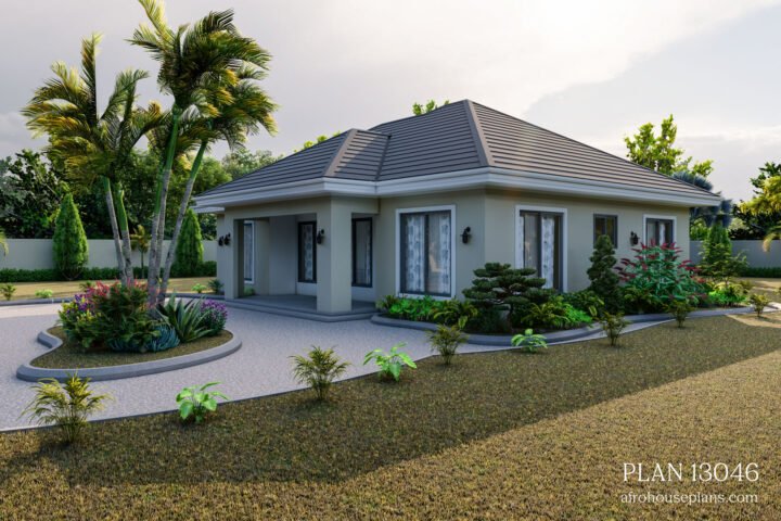 simple 3 bedroom house plans: side view