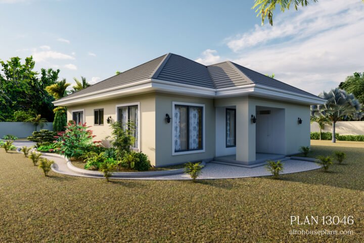 simple 3 bedroom house plans: back view