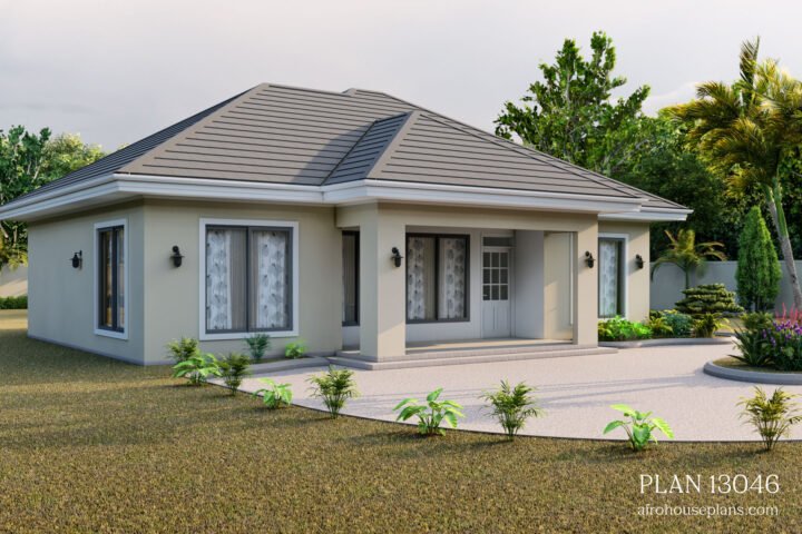 simple 3 bedroom house plans: side view