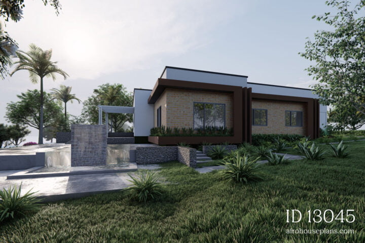 single story 6 bedroom house floor plans: side view two