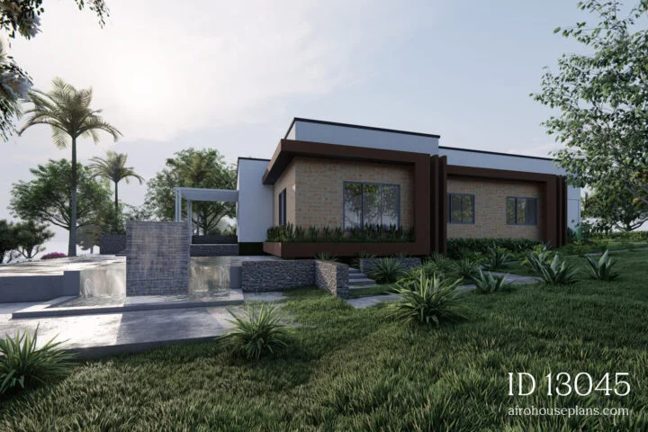 single story 6 bedroom house floor plans: side view two