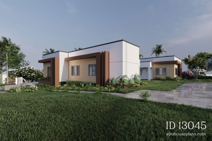 single story 6 bedroom house floor plans: side view one