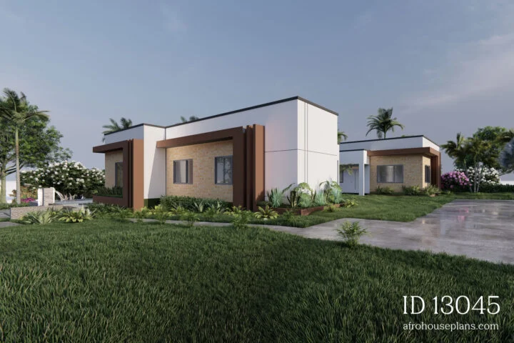 single story 6 bedroom house floor plans: side view one
