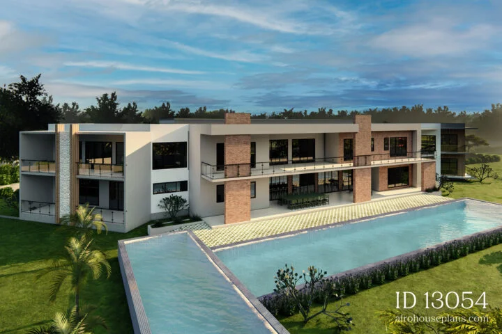 stunning mega mansion floor plans - Pool side