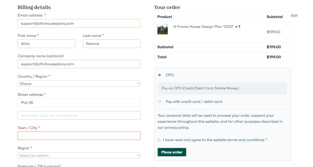 I like a design, how do I get it? 3 Checkout Page Screenshot