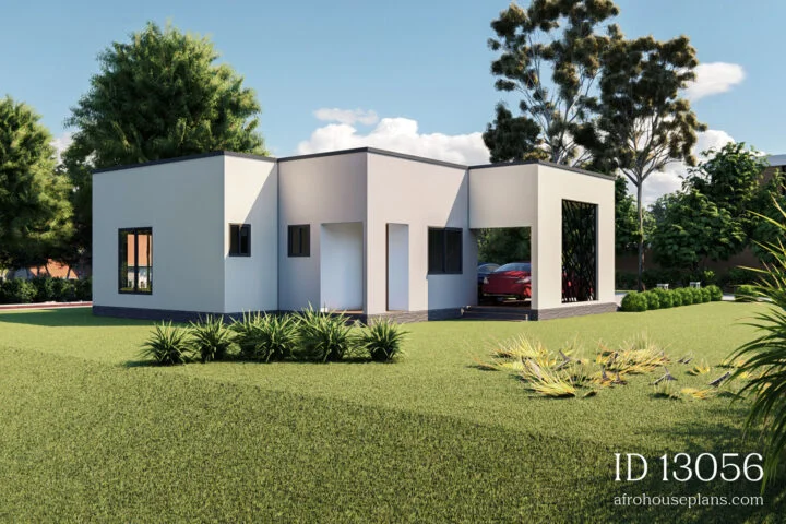 Low budget modern 3 bedroom house design - side view